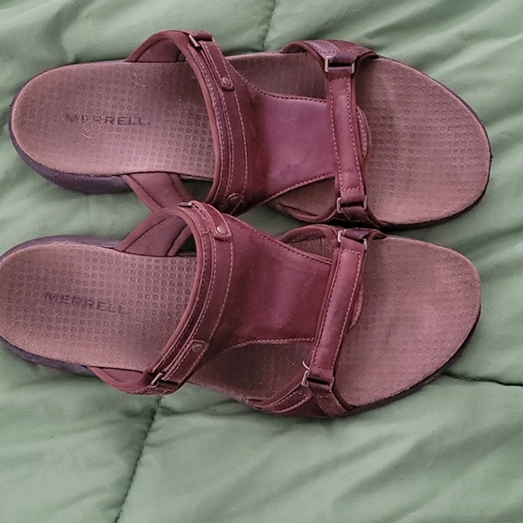Brown Leather Merrell Sandals Size 10 - Picture 2 of 7